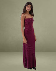 Darsih Maxi Dress in Basic Polka Flock Berry