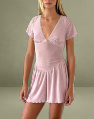 Geni Mini Dress in Mesh Baby Pink