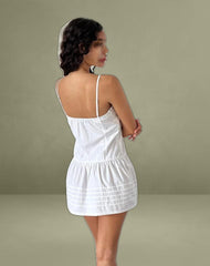 Dhilla Mini Dress in White Poplin