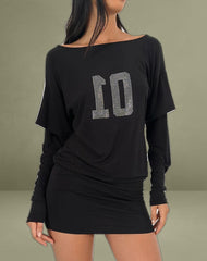 Jionni Sweater Dress in Hotfix Black