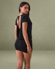 Amelina Backless Mini Dress in Black