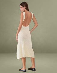 Ashtin Midi Dress in Pointelle Ivory