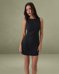Ayana Backless Mini Dress in Black