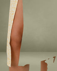 Yellow Floral Backless Slip Midi Dress