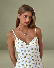 Tavita Mini Dress in Funshine Floral Off White