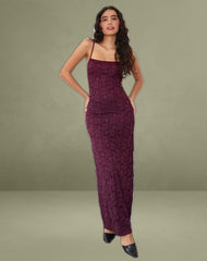Darsih Cami Maxi Dress in Paisley Lace Burgundy