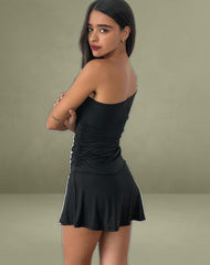 Xowen One Shoulder Dress in Slinky Black