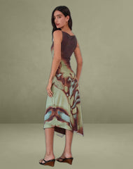 Aysun Midi Dress in Lumen Mesh Brown