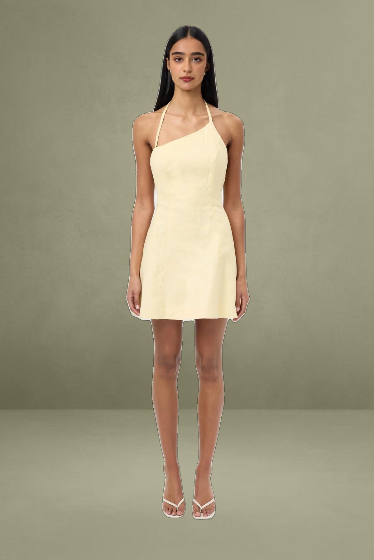 Palm One Shoulder Mini Dress