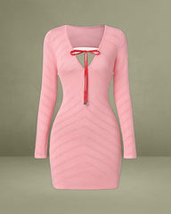 Bettydress - Pink Bodycon Cut Out Mini Dress