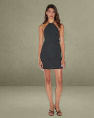 Belinda Mini Dress in Flower Broderie Black