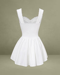 White Sweetheart Neck Corset Slip Mini Dress