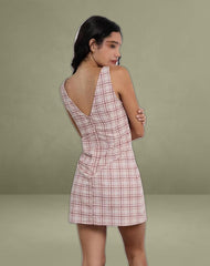 Asatari Mini Dress in Basic Tartan Pink