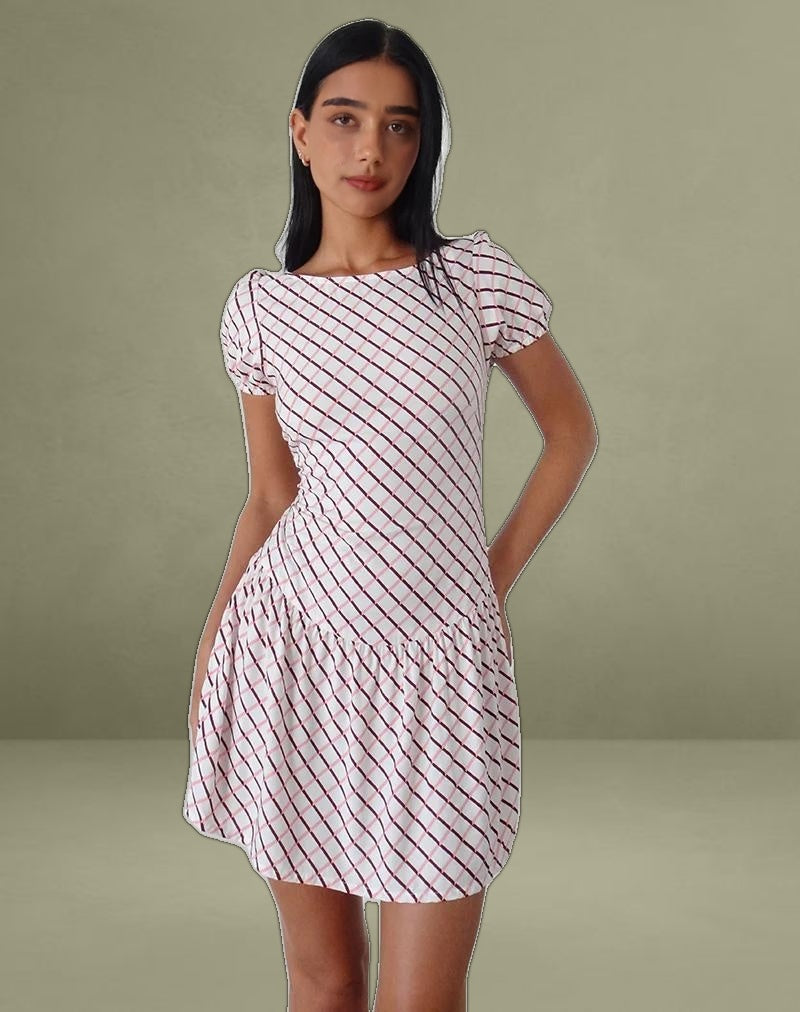 Jemima Mini Dress in Geometric Tile