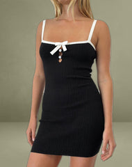 Acilla Knitted Mini Dress in Black