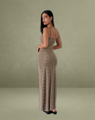 Darsih Maxi Dress in Daisy Flock Light Brown