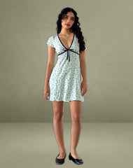 Vaiso Mini Dress in Pretty Petal Green