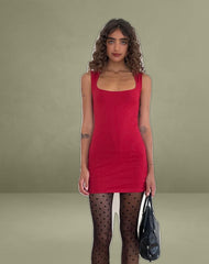 Jinsuen Bodycon Mini Dress in Adrenaline Red