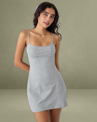 Samiya Mini Dress in Grey Marl