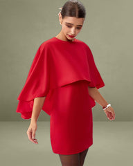 White Batwing Sleeve Mini Dress