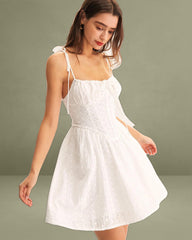 White Ruched Corset Slip Mini Dress