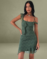 Jati Mini Dress in Sage Canina Rose Lace