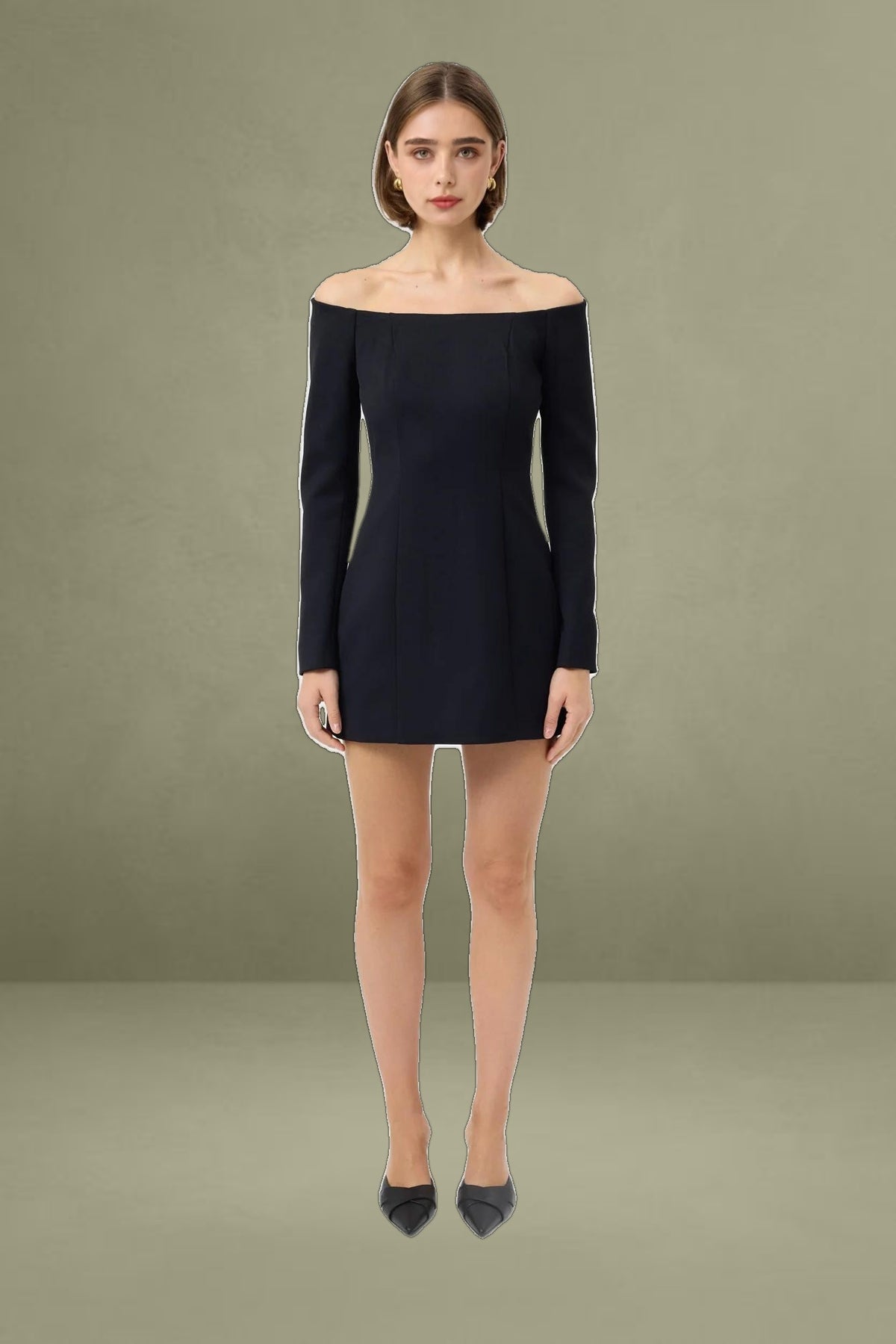 Oyster Long Sleeve Mini Dress