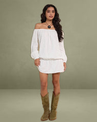 Melisandre Mini Dress in Broderie Ivory