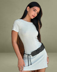 Leora Mini Dress in Silver Mink