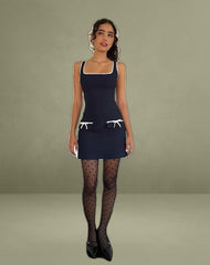 Gabija Tailored Mini Dress in Navy