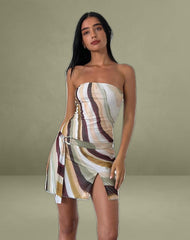 Kevsra Bandeau Mini Dress in Mesh Wiggle Sunset