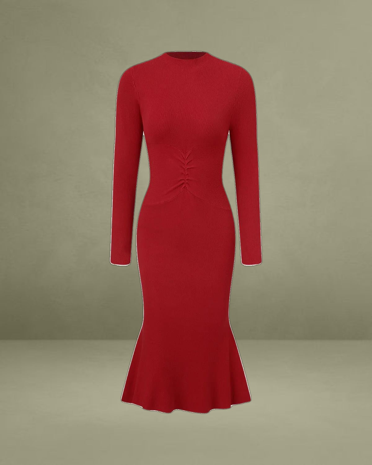 Red Bodycon Mermaid Sweater Dress
