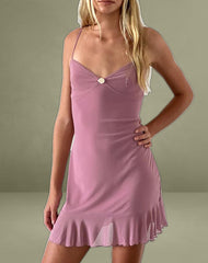 Micaya Mini Dress in Mesh Mauve