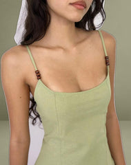 Ambra Scoop Mini Dress in Sage Green