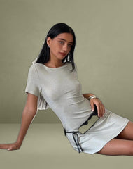 Leora Mini Dress in Silver Mink