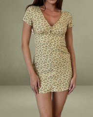 Omoni Dress in Washed Ditsy Yellow
