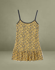 Marige Roundneck Mini Dress in Mini Bloom Yellow