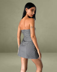 Magaska Bandeau Mini Dress in Tailoring Charcoal