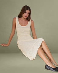 Ashtin Midi Dress in Pointelle Ivory