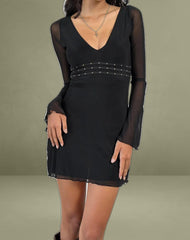 Xaviera Plunge Dress in Black