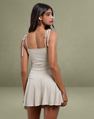 Makani Mini Dress in Cupro Oatmilk