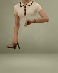 Apricot Contrasting Sweater Dress