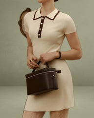 Apricot Contrasting Sweater Dress