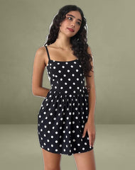 Ramana Mini Dress in 80s Polka Black