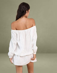 Melisandre Mini Dress in Broderie Ivory