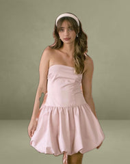 Krayofa Puffball Mini Dress in Baby Pink
