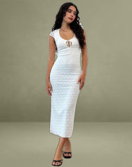 Labuan Maxi Dress in Celosia Lace White