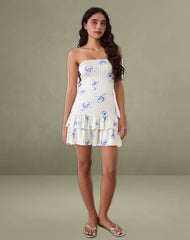 Sitav Dress in Floral Stripe Cream