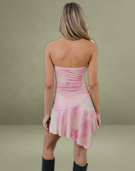 Melanie Midi Dress in Slinky Orchid Petals Pink