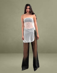 Gretchen Bandeau Mini Dress in Sheer Cream